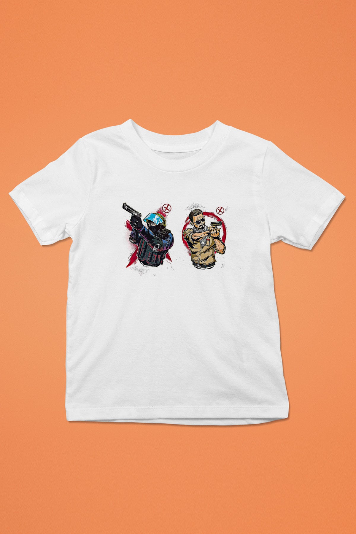 Counter Strike Baskılı Beyaz Unisex Beyaz Çocuk Tişört - Tshirt