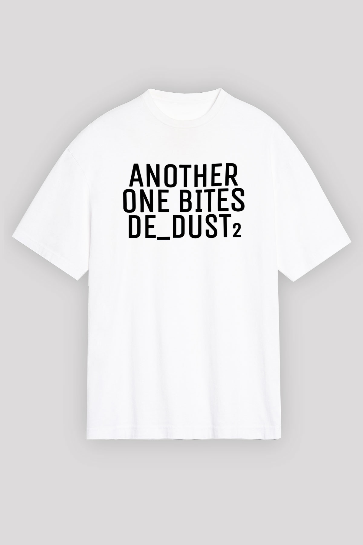 Counter Strike Baskılı Beyaz Unisex Oversize Tişört - Tshirt