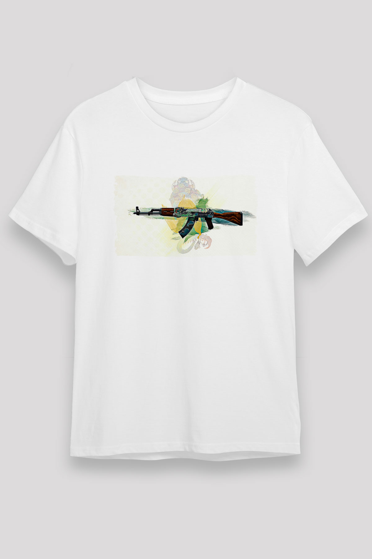 Counter Strike Baskılı Unisex Beyaz Tişört - Tshirt