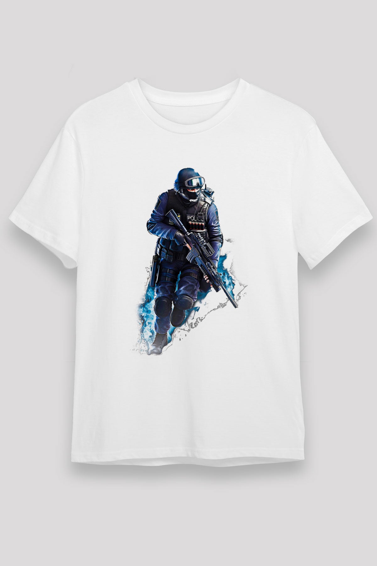 Counter Strike Baskılı Unisex Beyaz Tişört - Tshirt