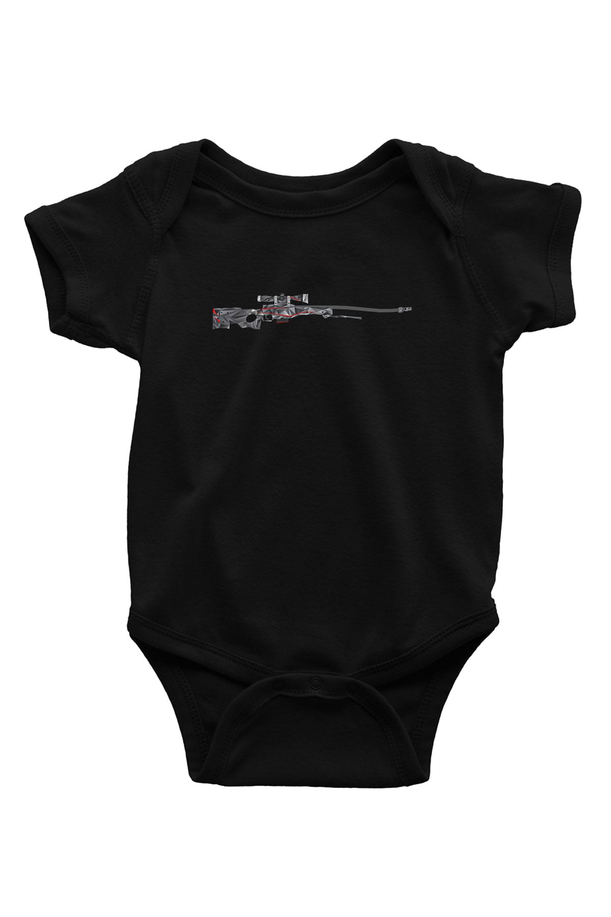 Counter Strike Baskılı Unisex Siyah Bebek Body - Zıbın