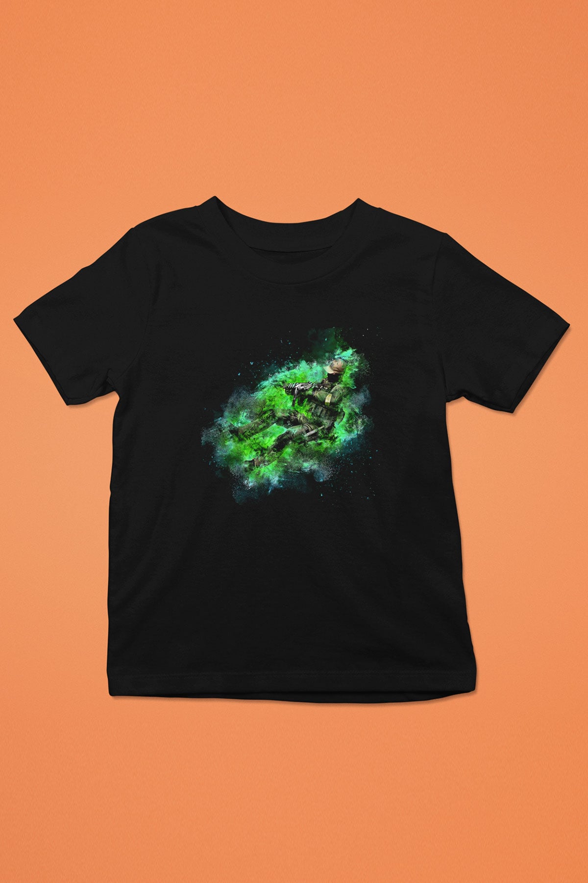 Counter Strike Baskılı Unisex Siyah Çocuk Tişört - Tshirt