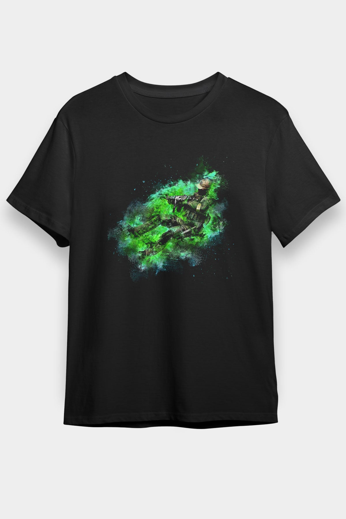 Counter Strike Baskılı Unisex Siyah Tişört - Tshirt