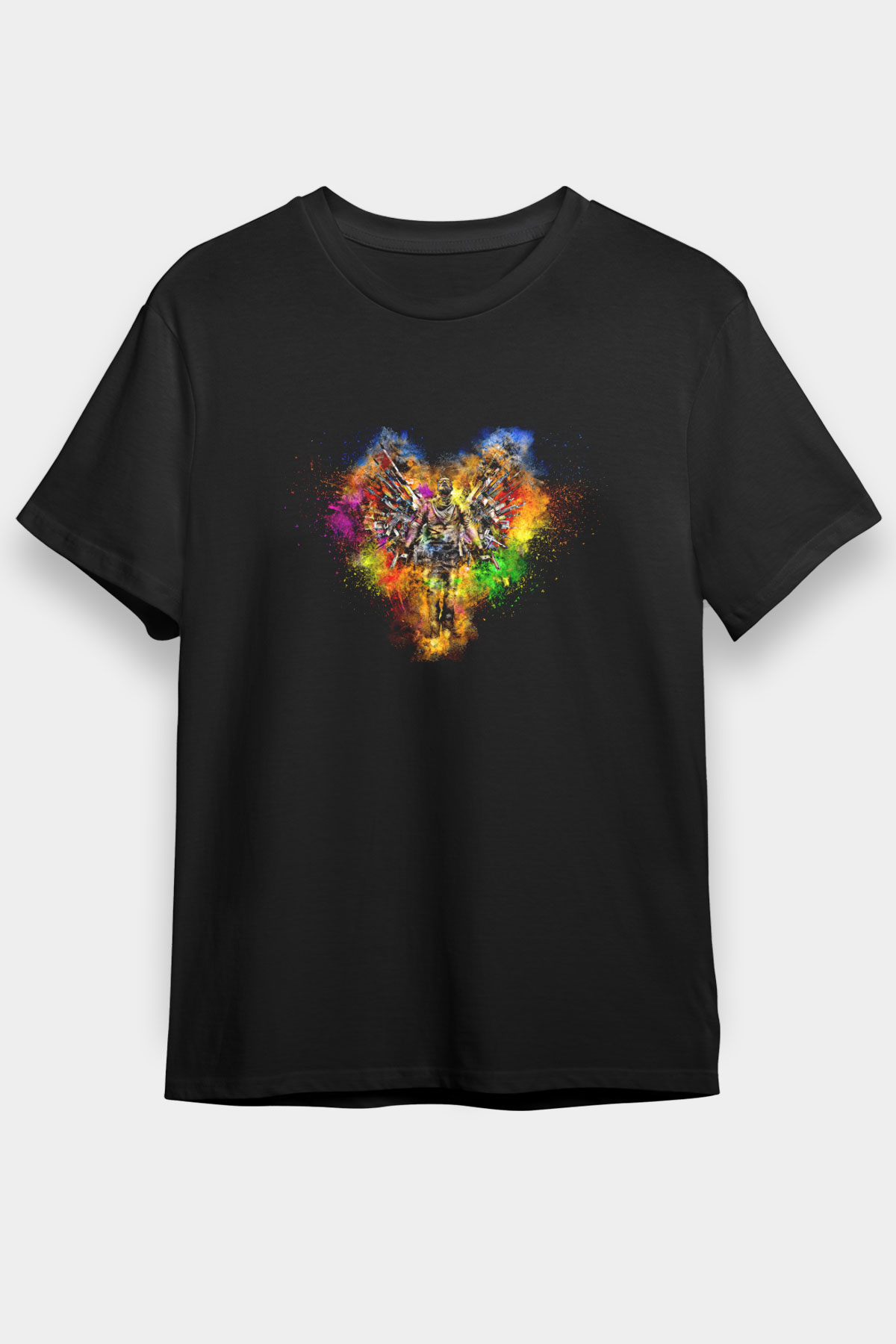Counter Strike Baskılı Unisex Siyah Tişört - Tshirt