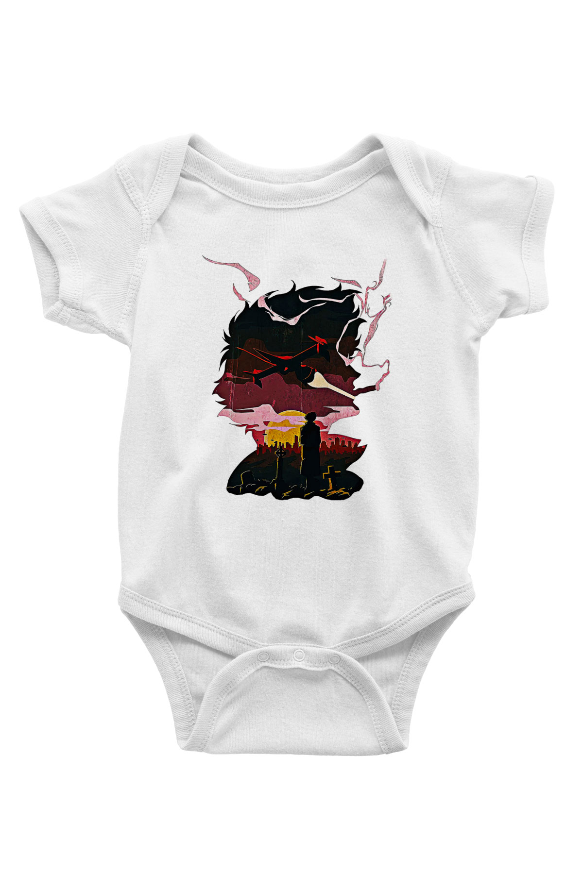 Cowboy Bebop Baskılı Beyaz Unisex Bebek Body - Zıbın