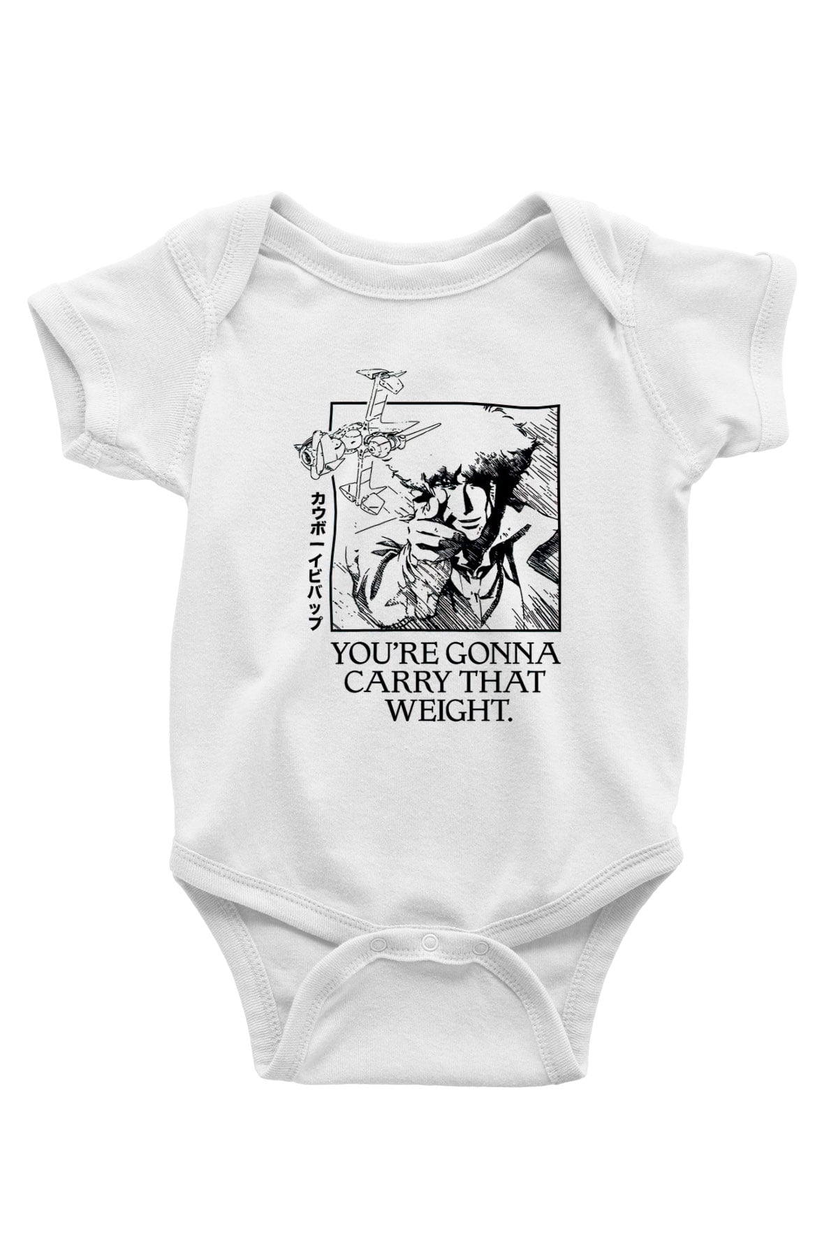 Cowboy Bebop Baskılı Beyaz Unisex Bebek Body - Zıbın