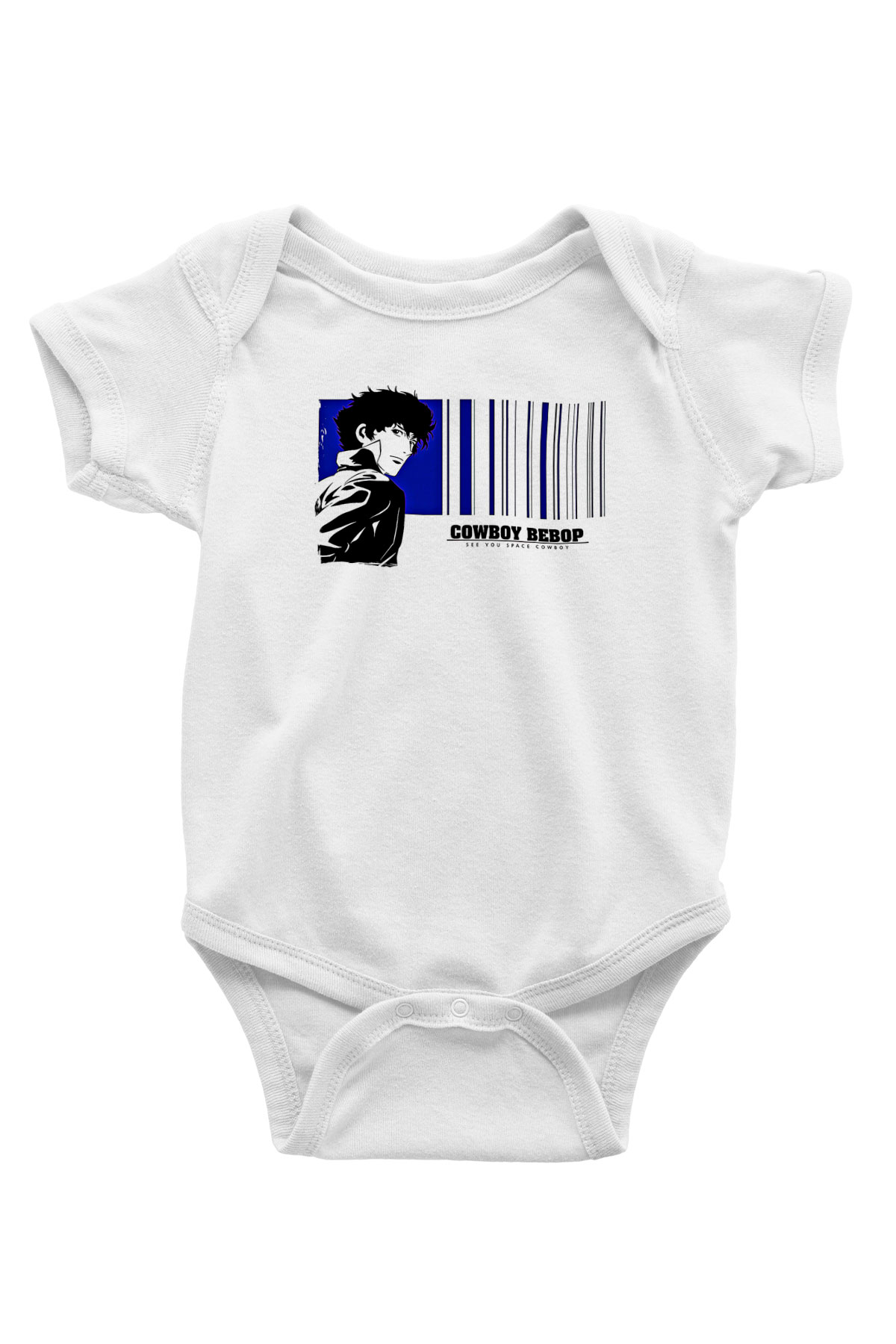 Cowboy Bebop Baskılı Beyaz Unisex Bebek Body - Zıbın