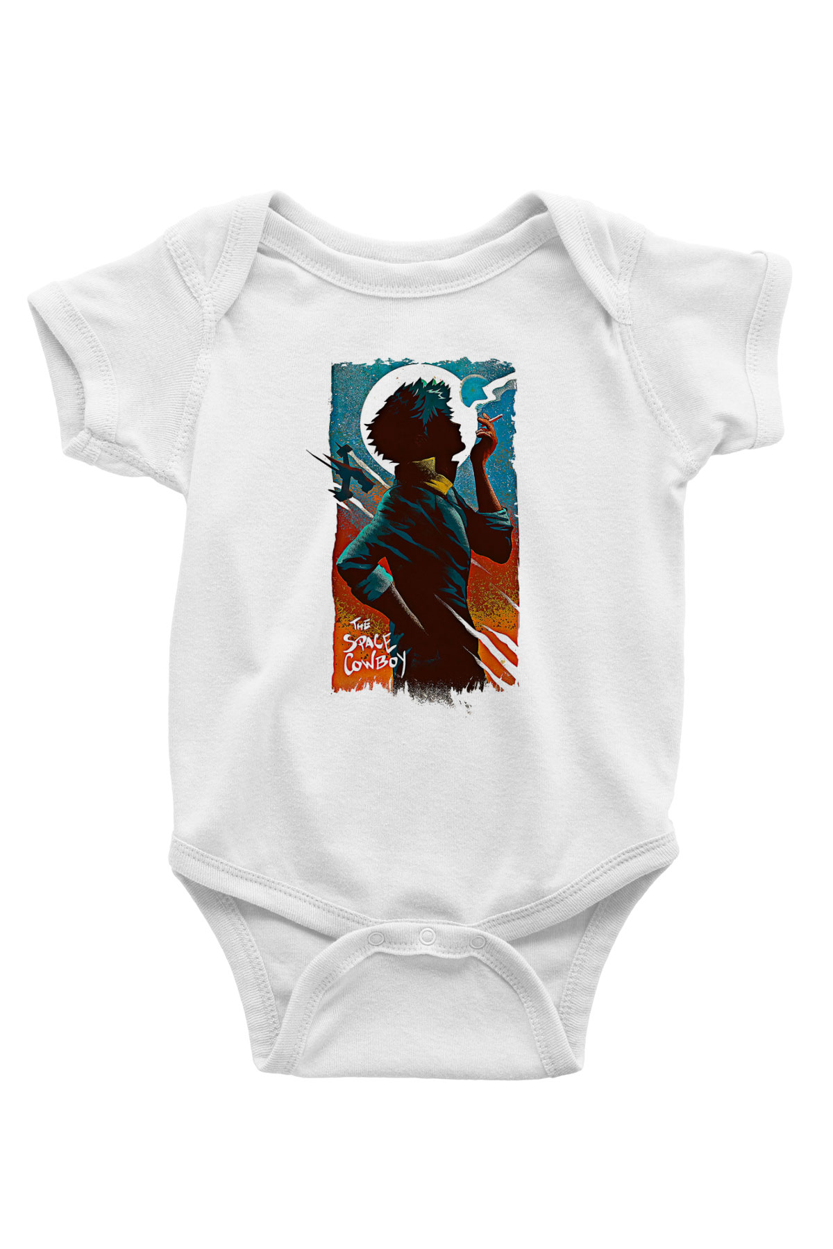 Cowboy Bebop Baskılı Beyaz Unisex Bebek Body - Zıbın