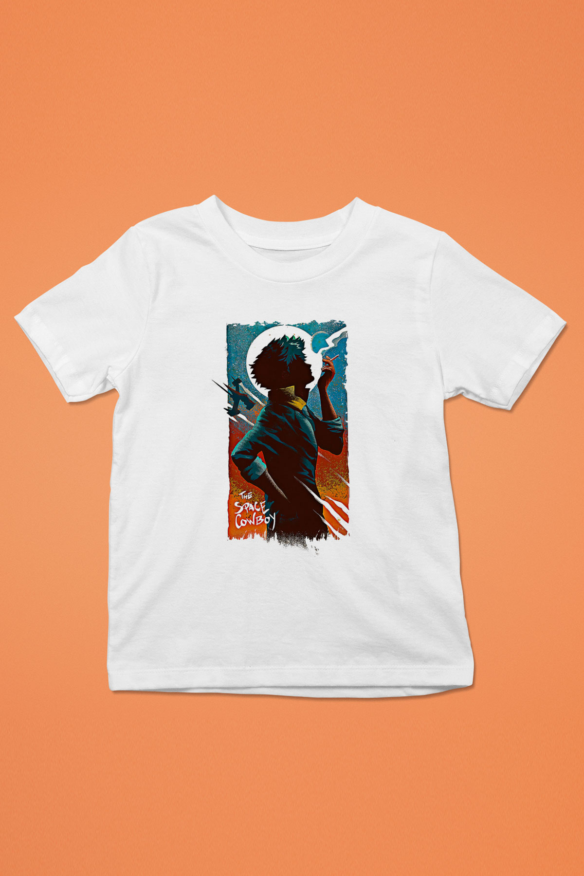 Cowboy Bebop Baskılı Beyaz Unisex Beyaz Çocuk Tişört - Tshirt