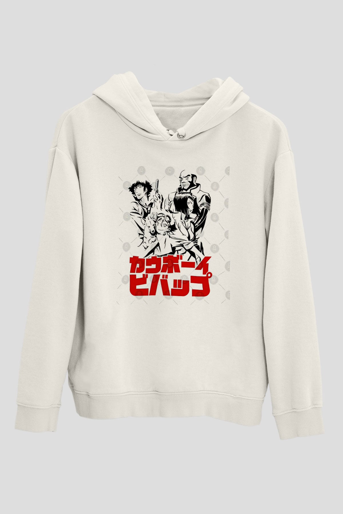 Cowboy Bebop Baskılı Beyaz Unisex Hoodie