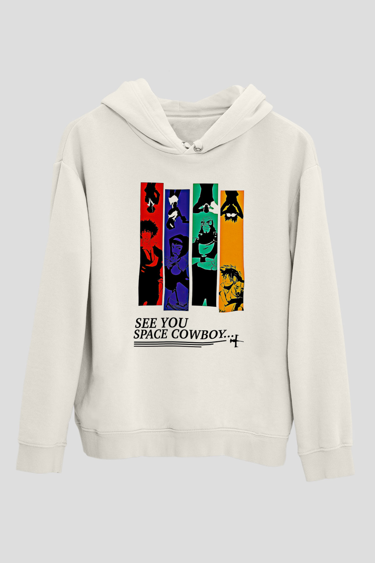 Cowboy Bebop Baskılı Beyaz Unisex Hoodie
