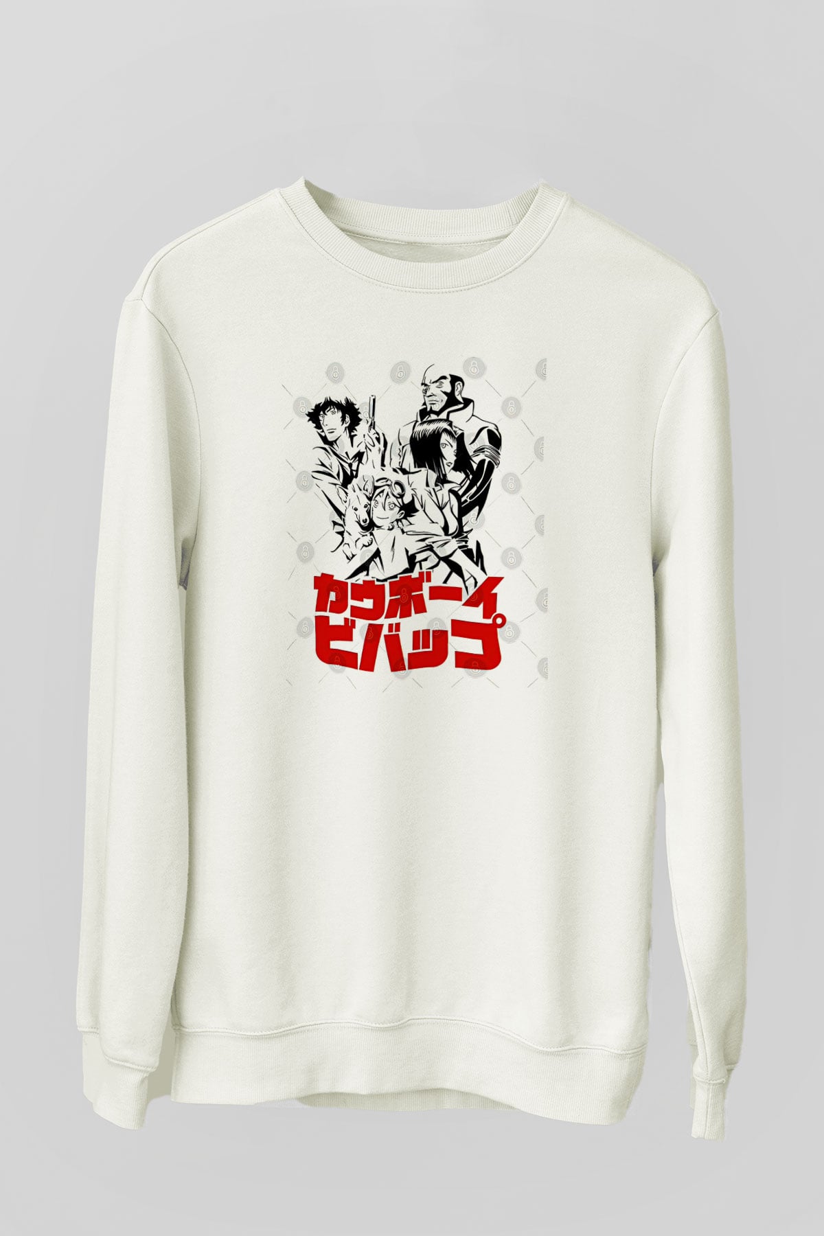 Cowboy Bebop Baskılı Beyaz Unisex Sweatshirt