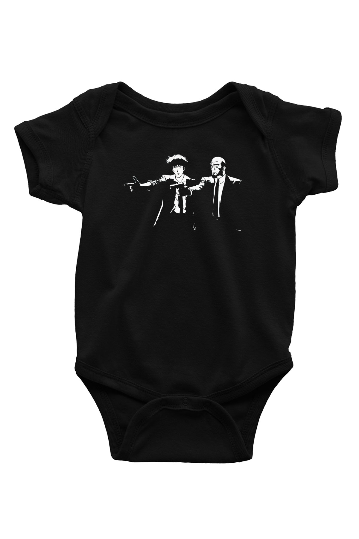 Cowboy Bebop Baskılı Unisex Siyah Bebek Body - Zıbın