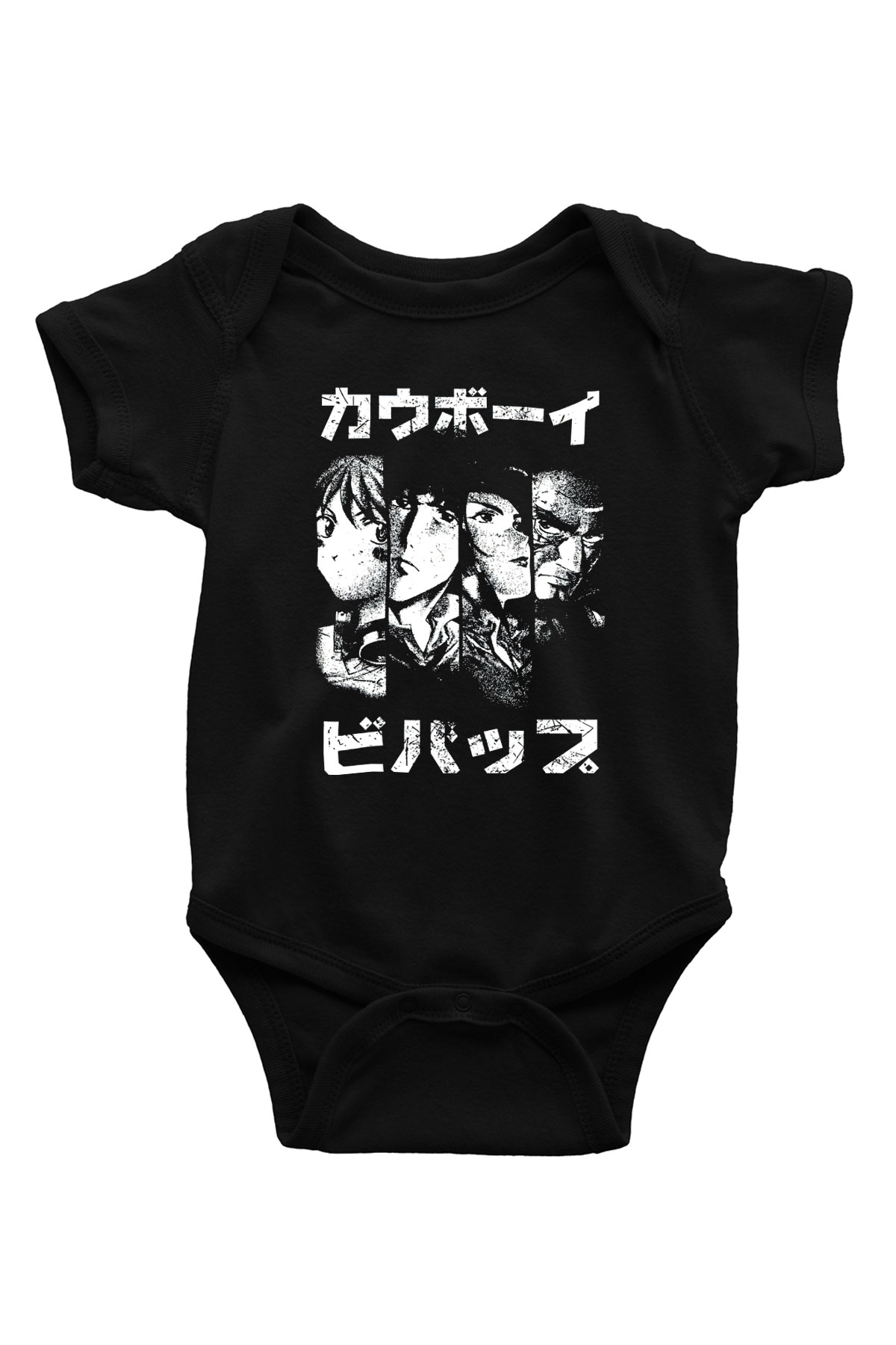 Cowboy Bebop Baskılı Unisex Siyah Bebek Body - Zıbın