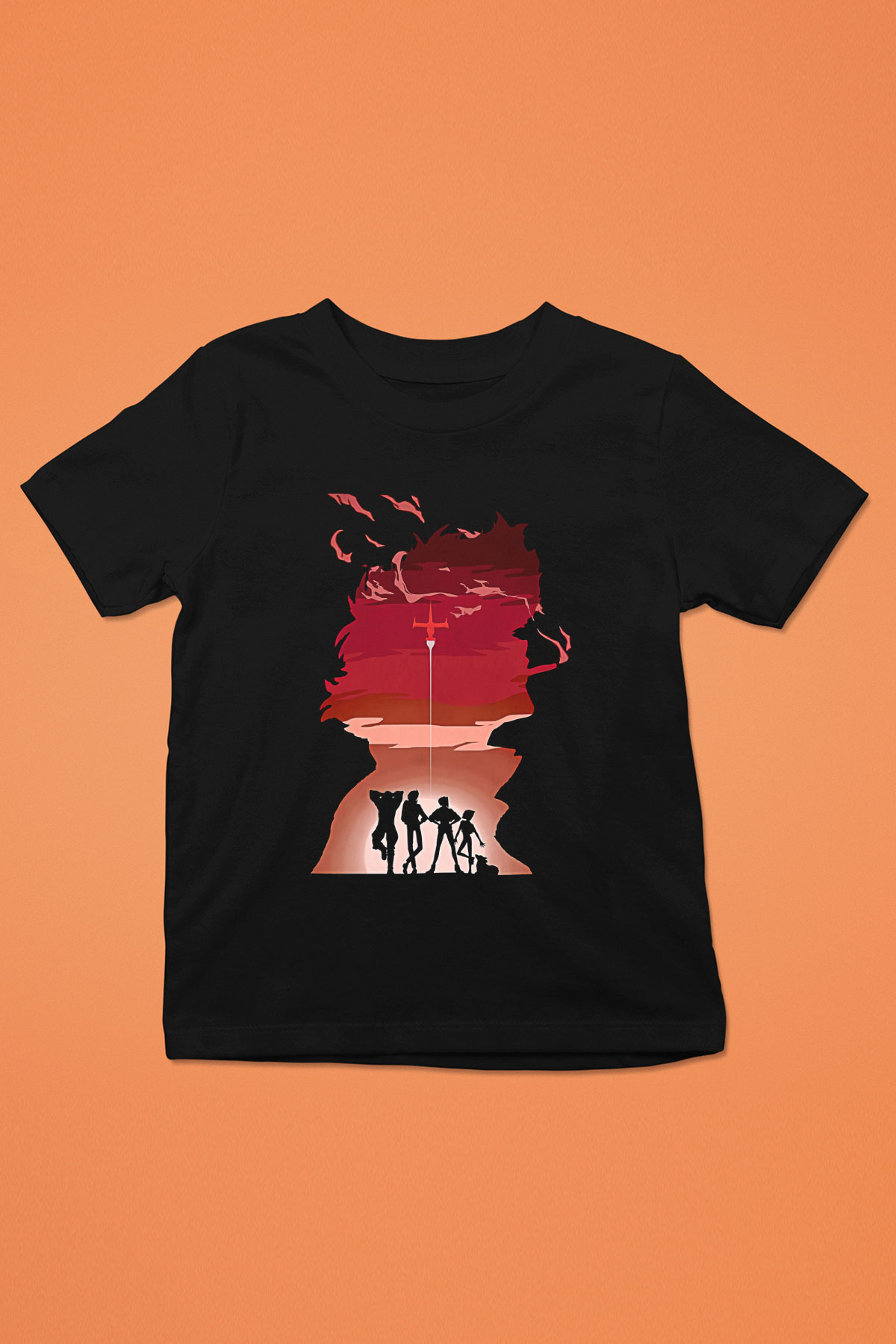 Cowboy Bebop Baskılı Unisex Siyah Çocuk Tişört - Tshirt