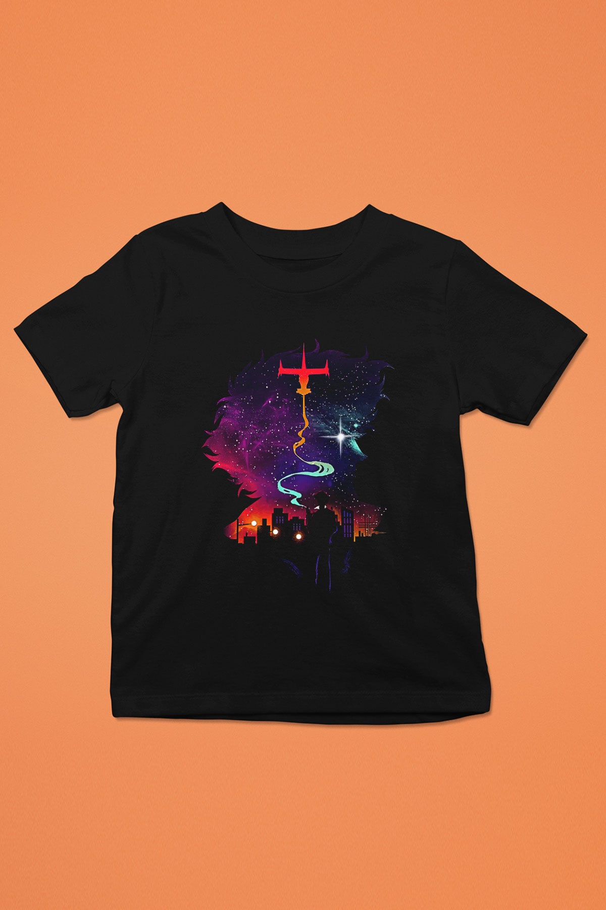 Cowboy Bebop Baskılı Unisex Siyah Çocuk Tişört - Tshirt