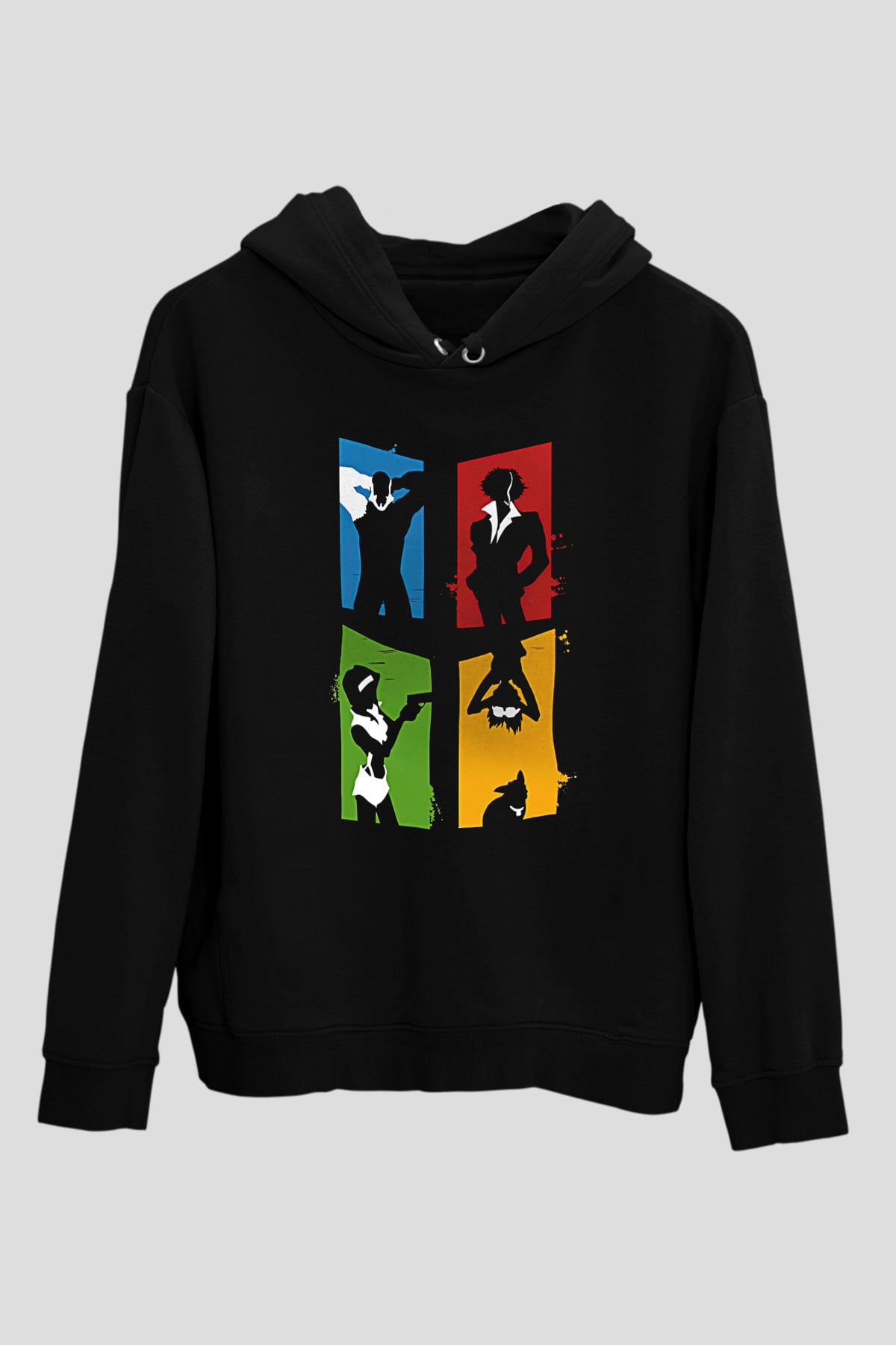 Cowboy Bebop Baskılı Unisex Siyah Hoodie