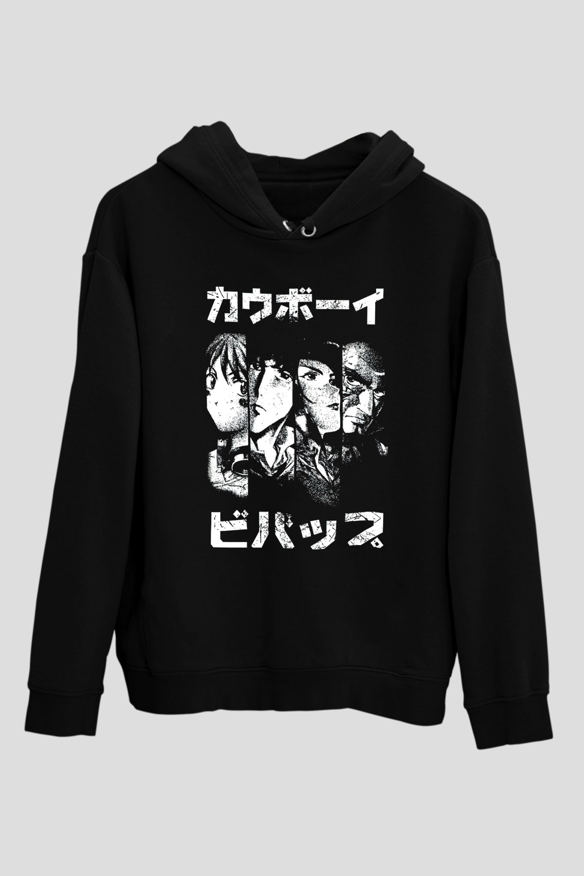 Cowboy Bebop Baskılı Unisex Siyah Hoodie
