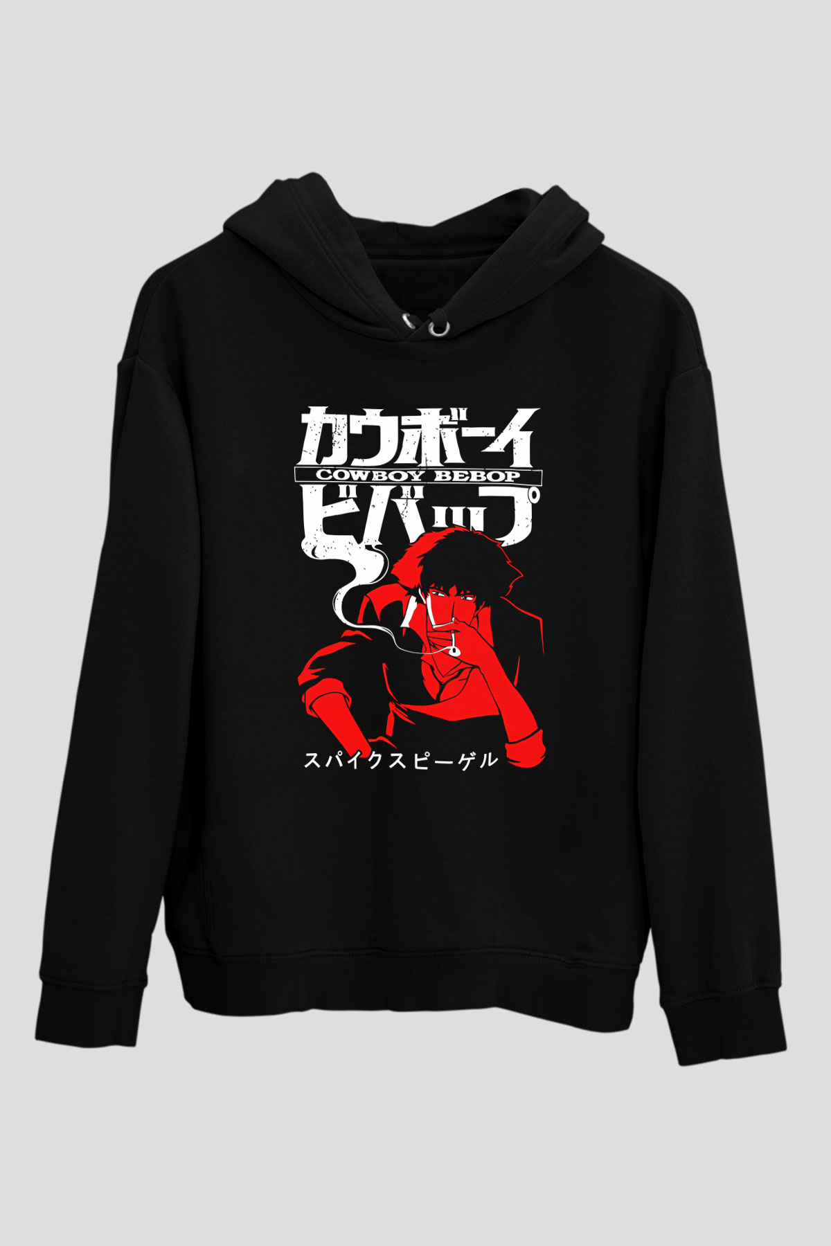 Cowboy Bebop Baskılı Unisex Siyah Hoodie