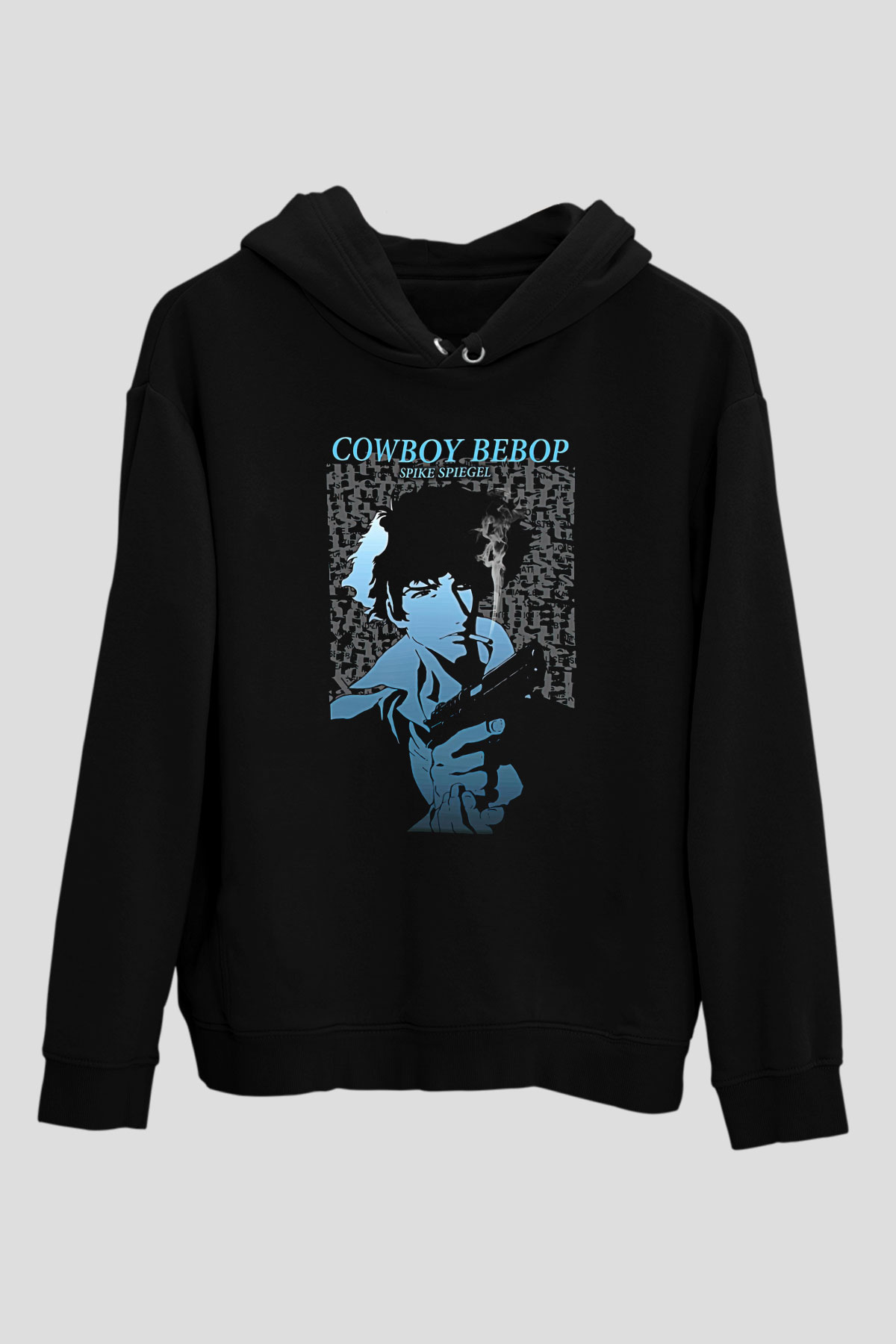 Cowboy Bebop Baskılı Unisex Siyah Hoodie