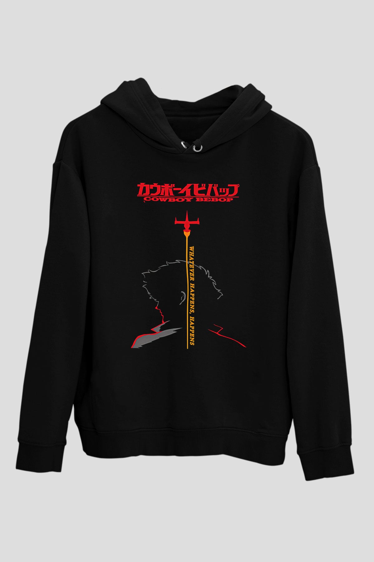 Cowboy Bebop Baskılı Unisex Siyah Hoodie