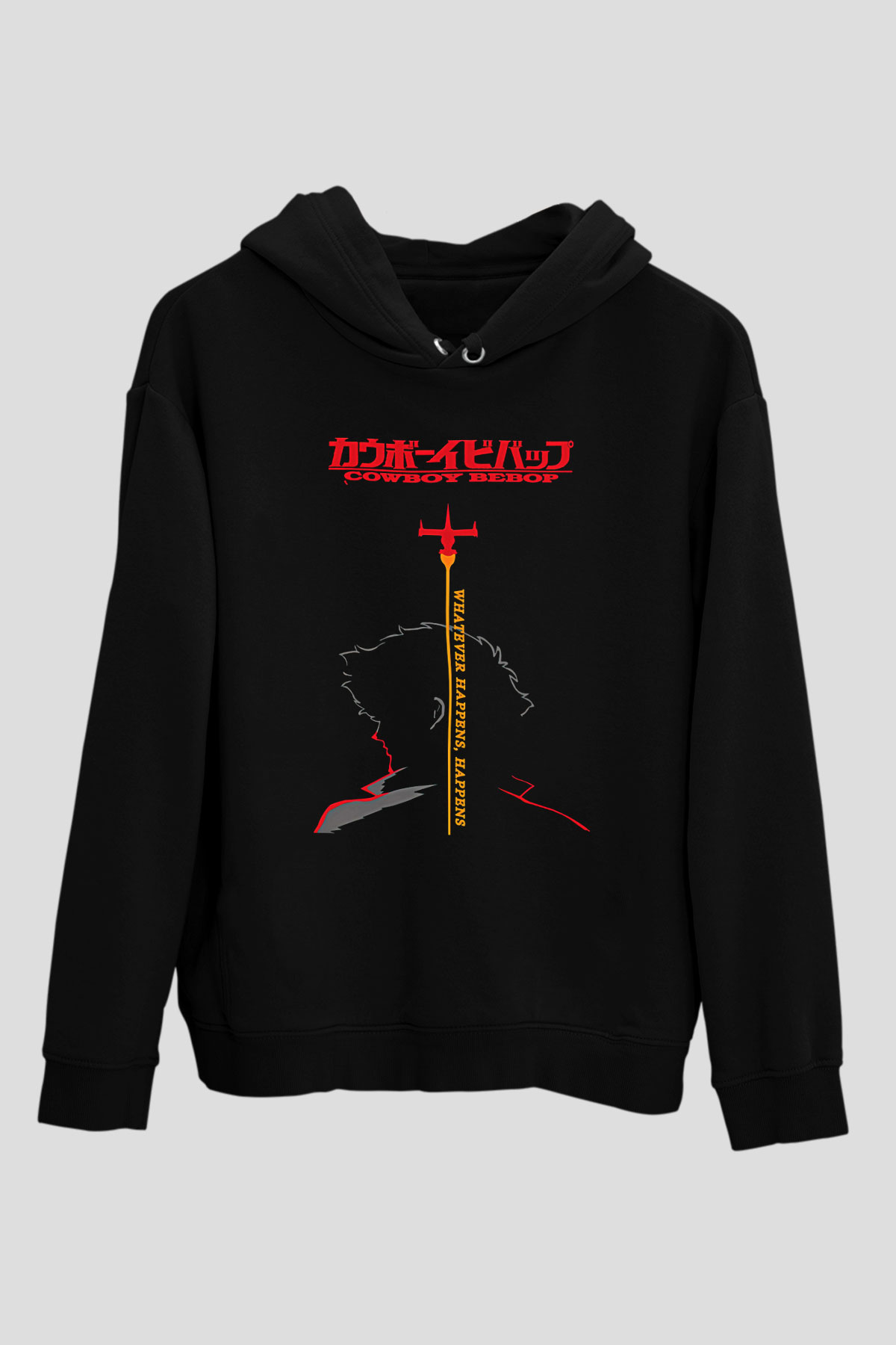 Cowboy Bebop Baskılı Unisex Siyah Hoodie