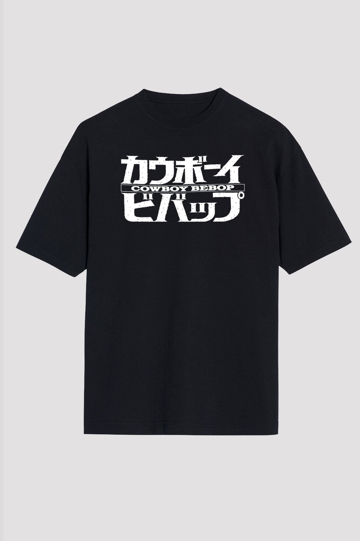Cowboy Bebop Baskılı Unisex Siyah Oversize Tişört - Tshirt