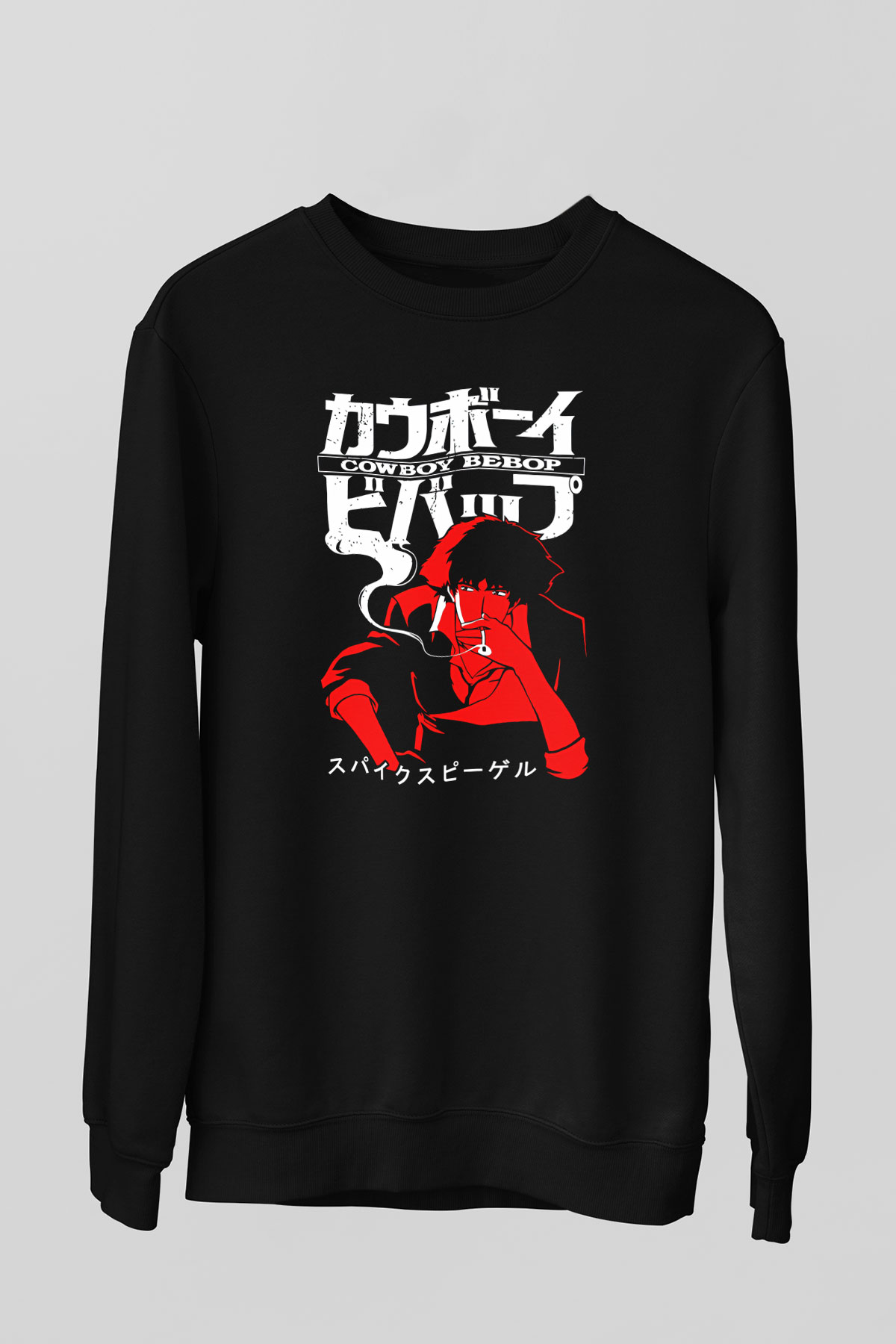 Cowboy Bebop Baskılı Unisex Siyah Sweatshirt