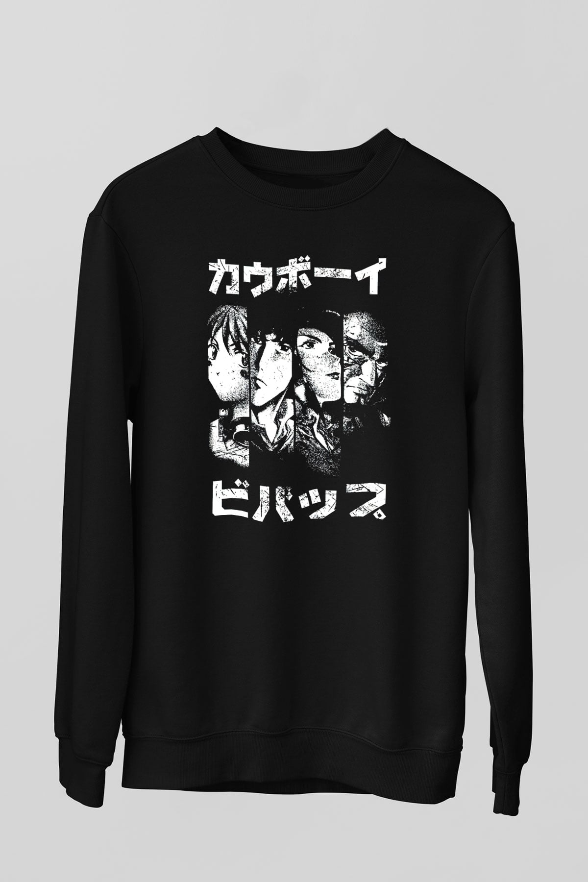 Cowboy Bebop Baskılı Unisex Siyah Sweatshirt