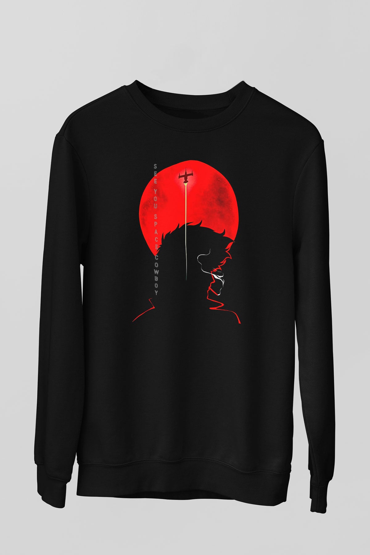 Cowboy Bebop Baskılı Unisex Siyah Sweatshirt