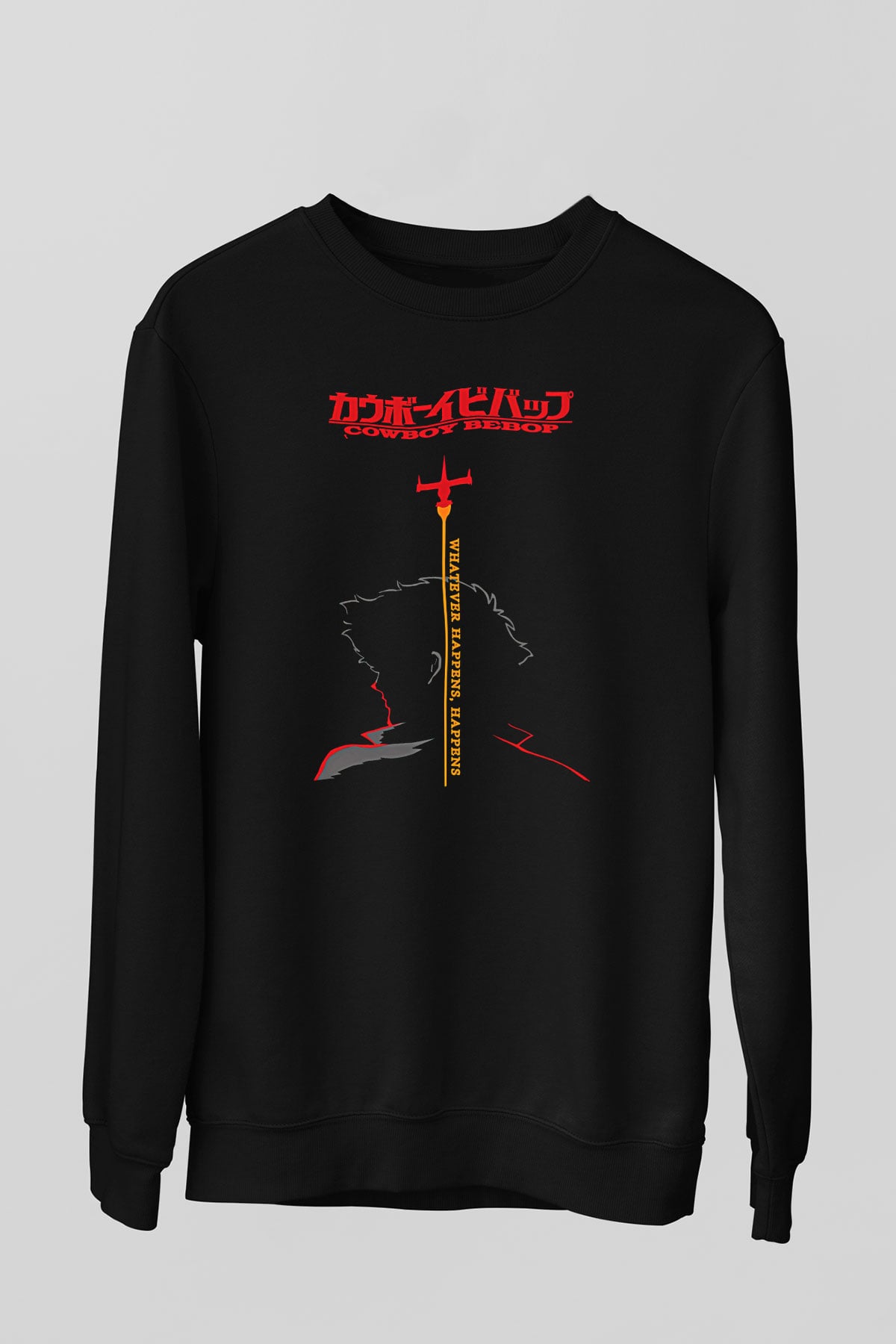Cowboy Bebop Baskılı Unisex Siyah Sweatshirt