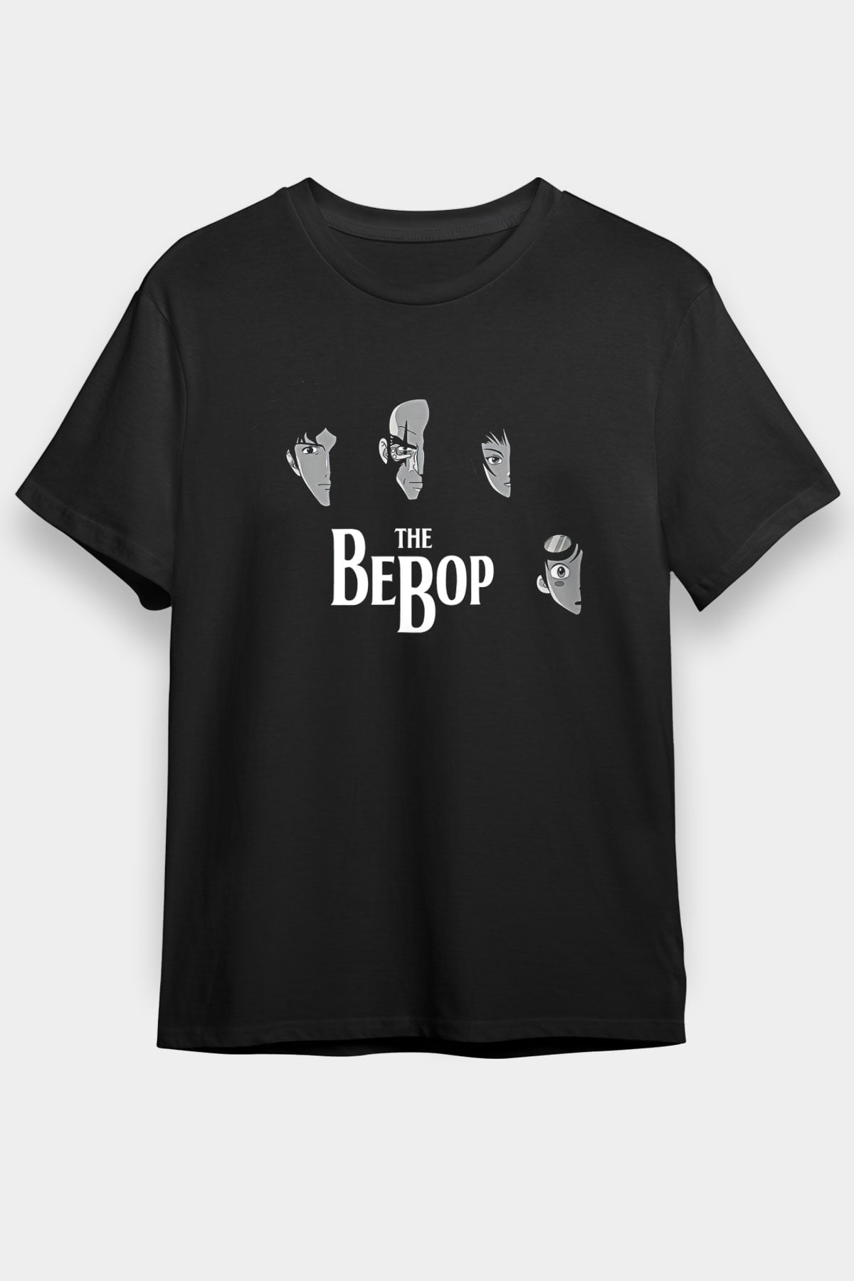 Cowboy Bebop Baskılı Unisex Siyah Tişört - Tshirt