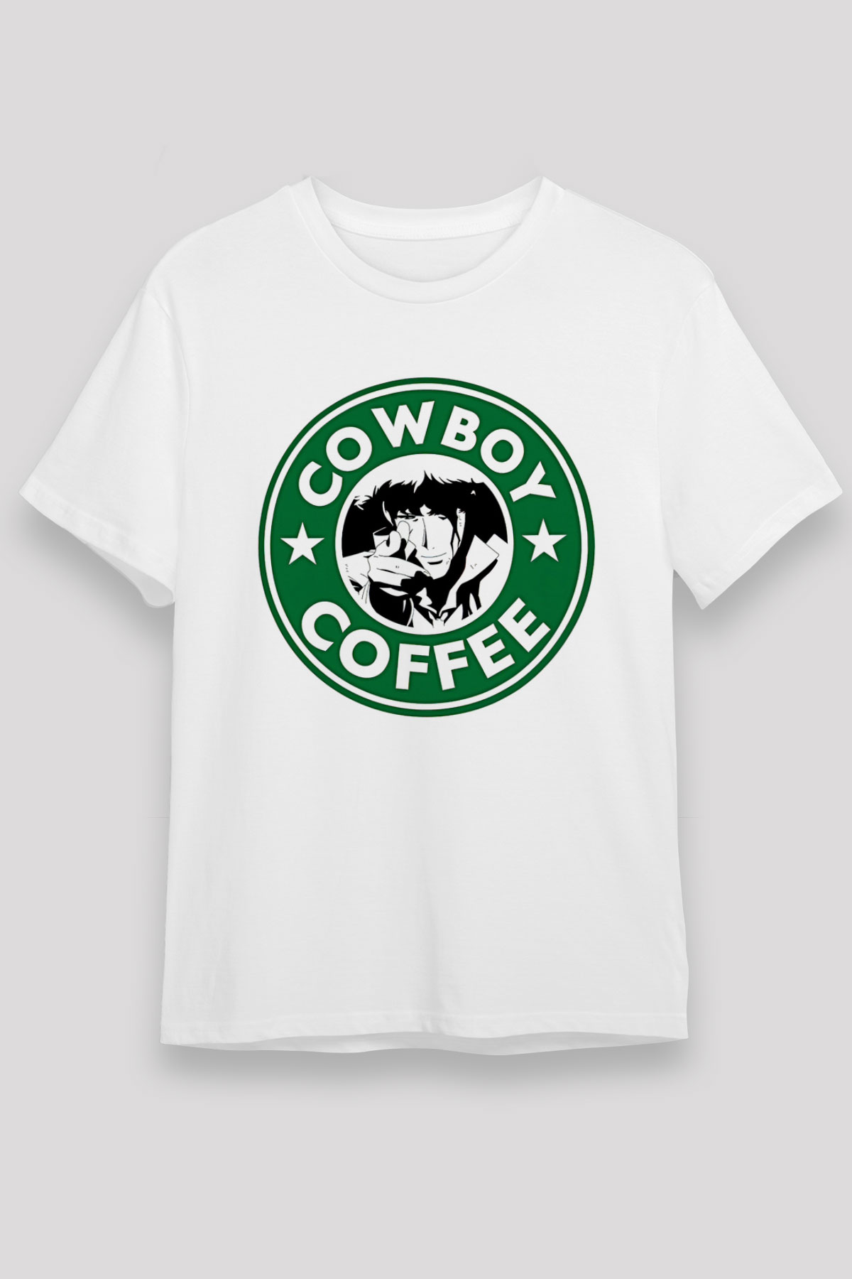 Cowboy Bebop Unisex Baskılı Beyaz Tişört - Tshirt