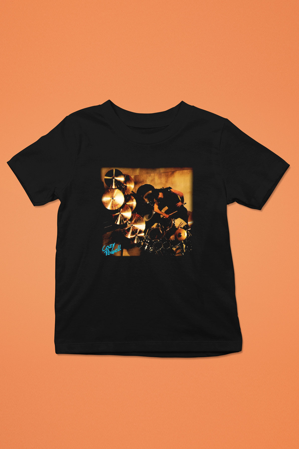 Cozy Powell Baskılı Siyah Unisex Çocuk Tişört