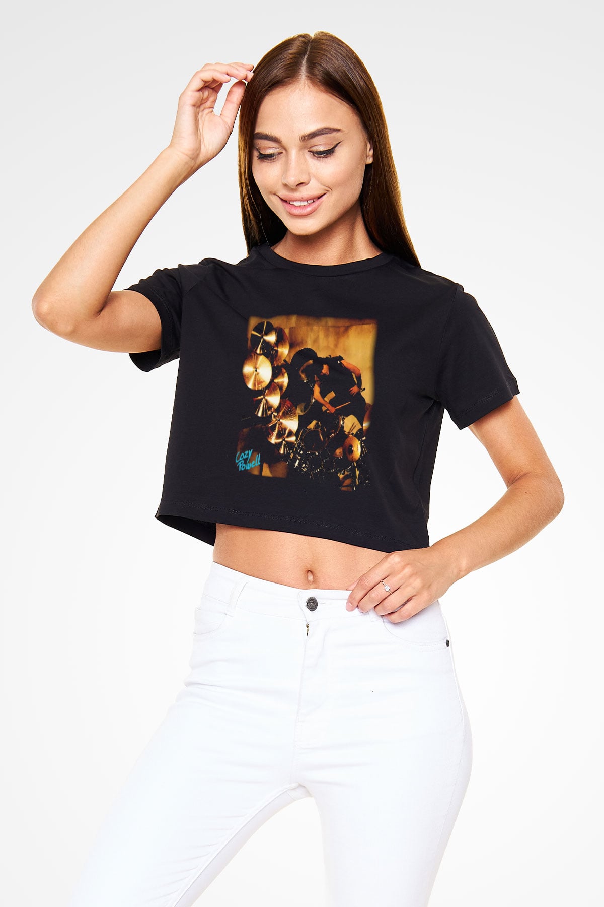 Cozy Powell Siyah Crop Top Tişört