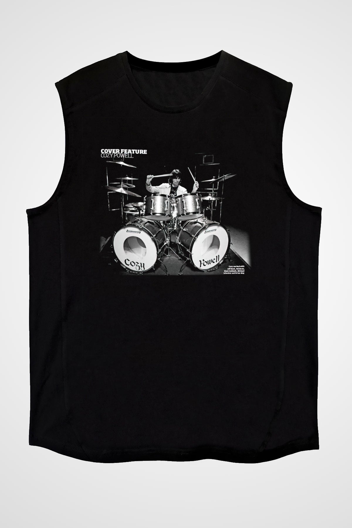 Cozy Powell Siyah Unisex Kolsuz Tişört
