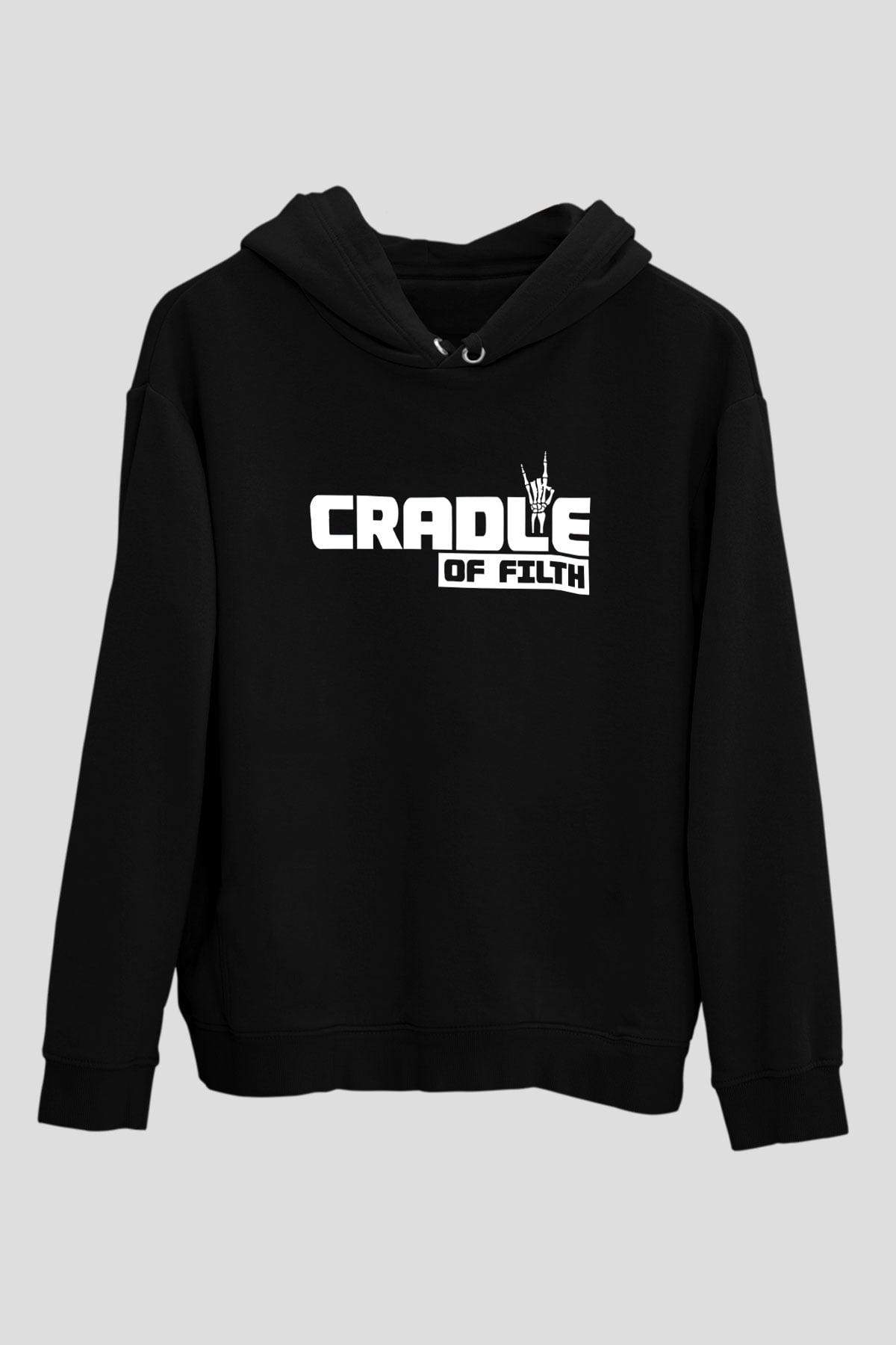 Cradle of filth Baskılı Unisex Siyah Kapüşonlu Sweatshirt
