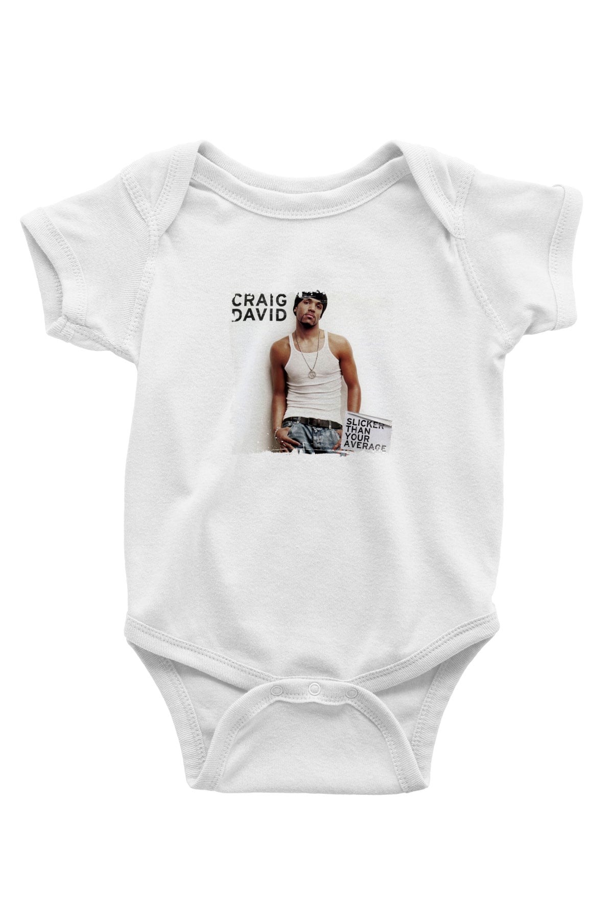Craig David Baskılı Unisex Beyaz Bebek Body - Zıbın