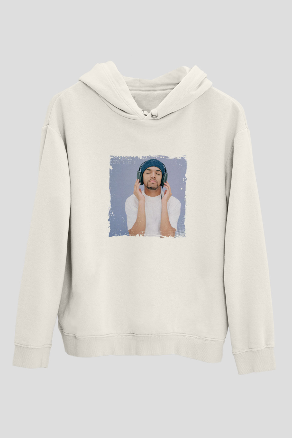 Craig David Baskılı Unisex Beyaz Kapüşonlu Sweatshirt