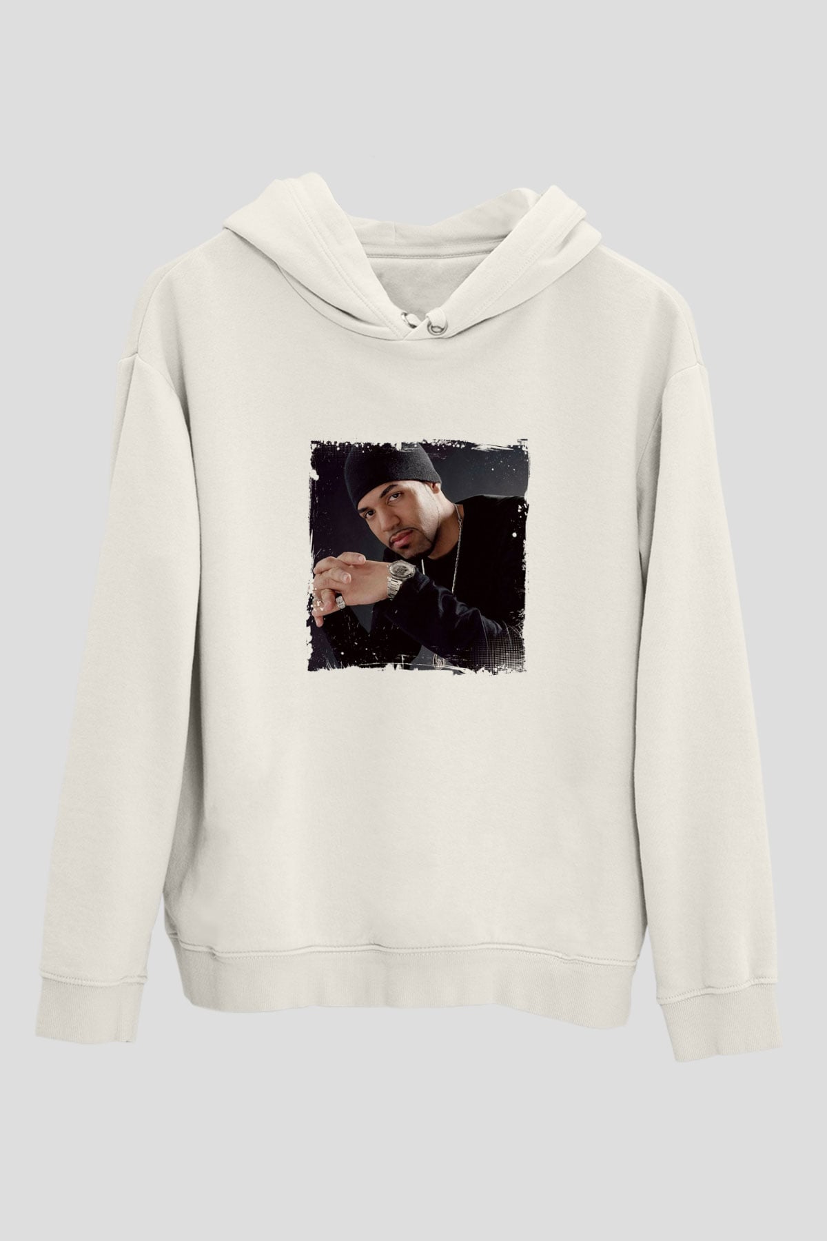Craig David Baskılı Unisex Beyaz Kapüşonlu Sweatshirt
