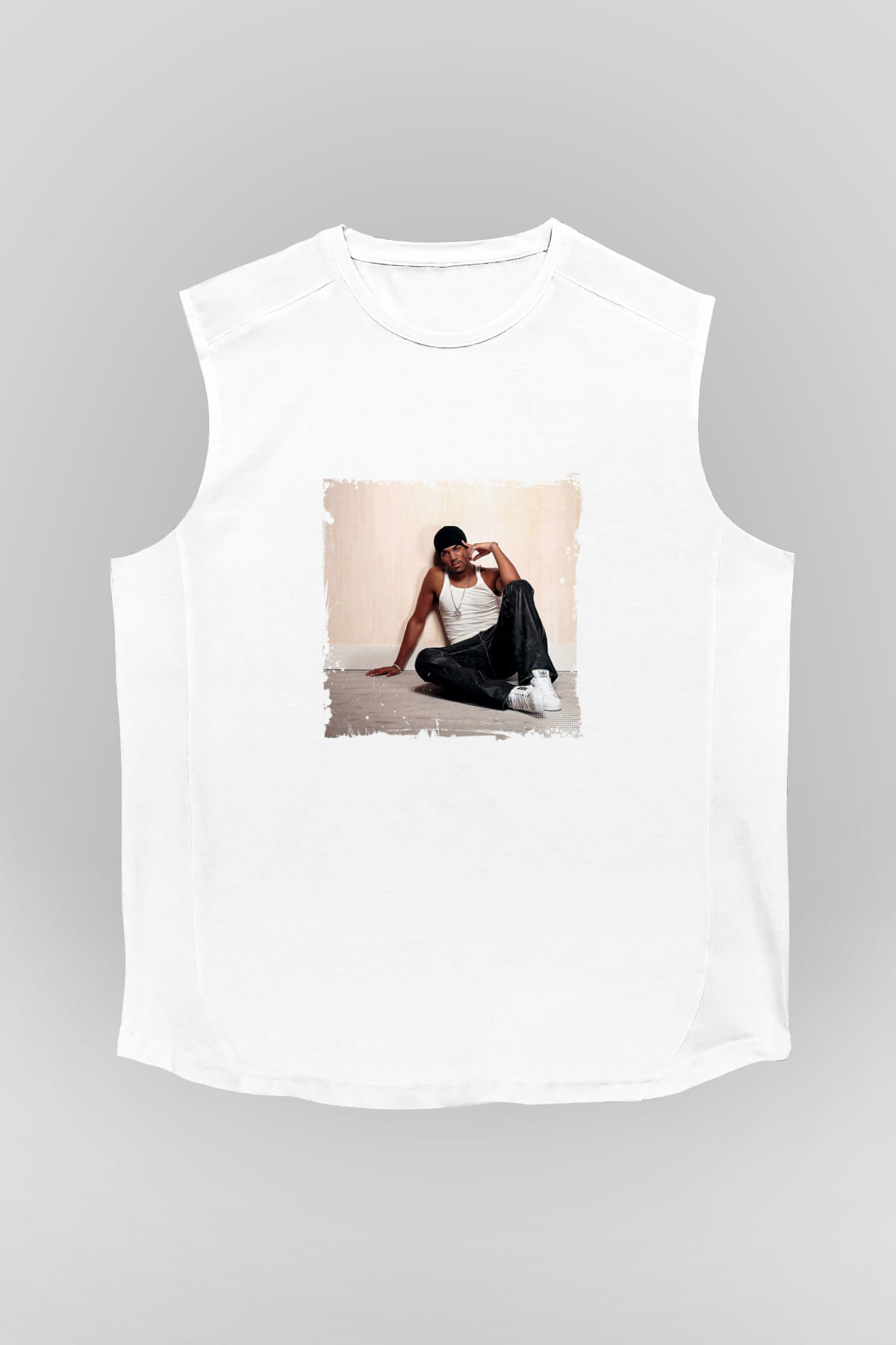 Craig David Baskılı Unisex Beyaz Kolsuz Tişört