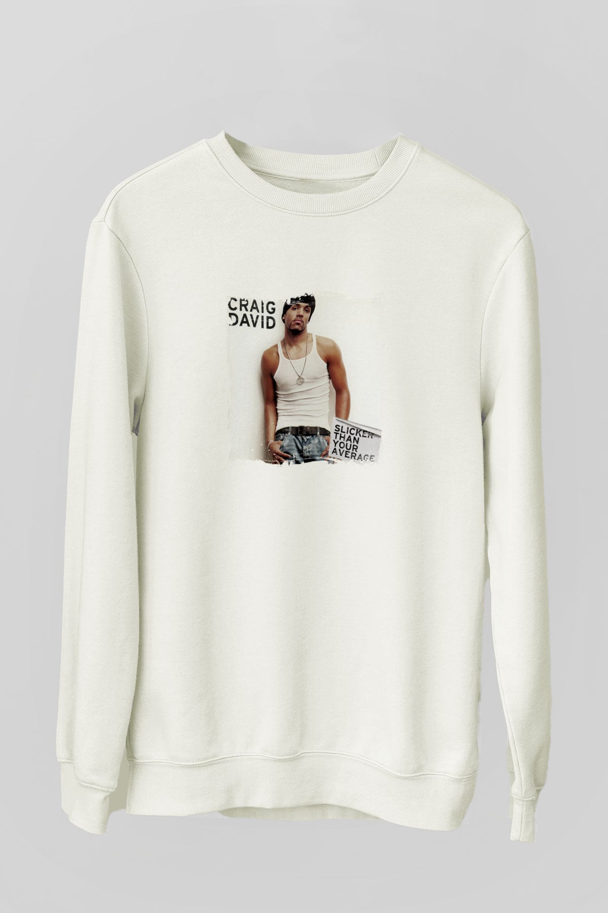 Craig David Baskılı Unisex Beyaz Sweatshirt
