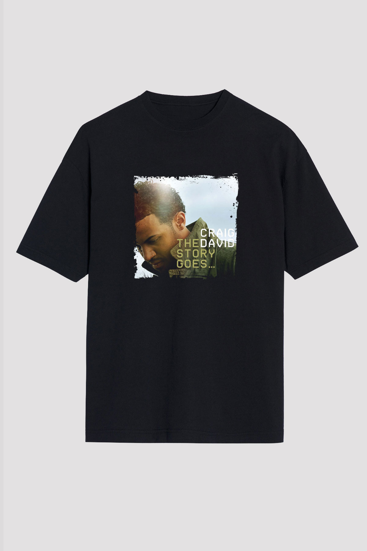 Craig David Baskılı Unisex Oversize Siyah Tişört