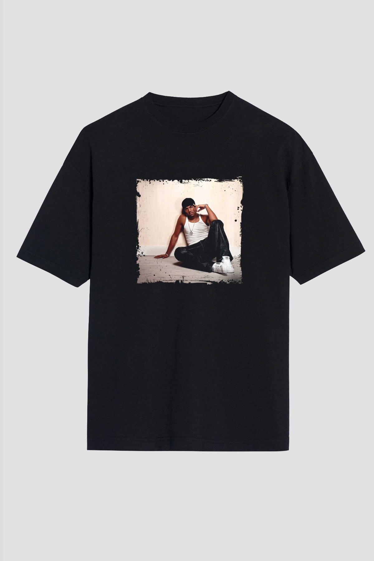 Craig David Baskılı Unisex Oversize Siyah Tişört
