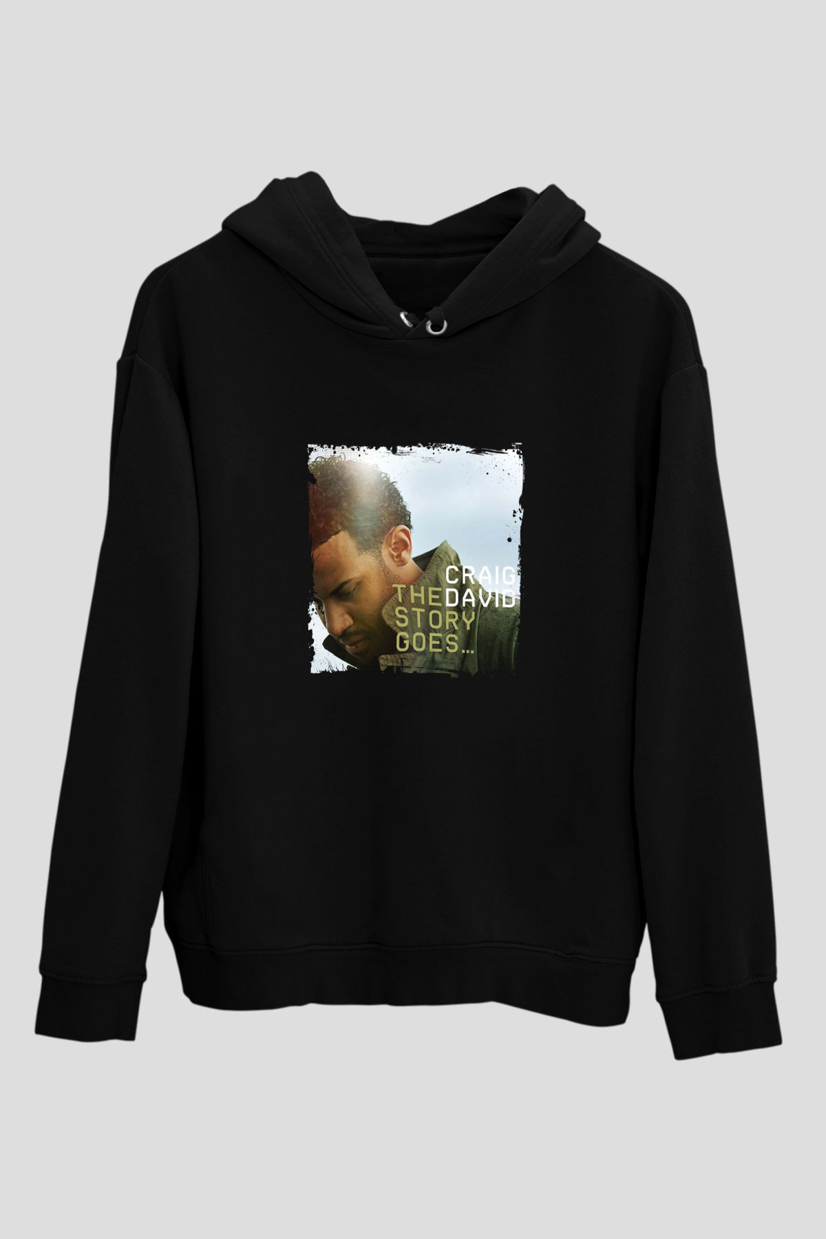 Craig David Baskılı Unisex Siyah Hoodie