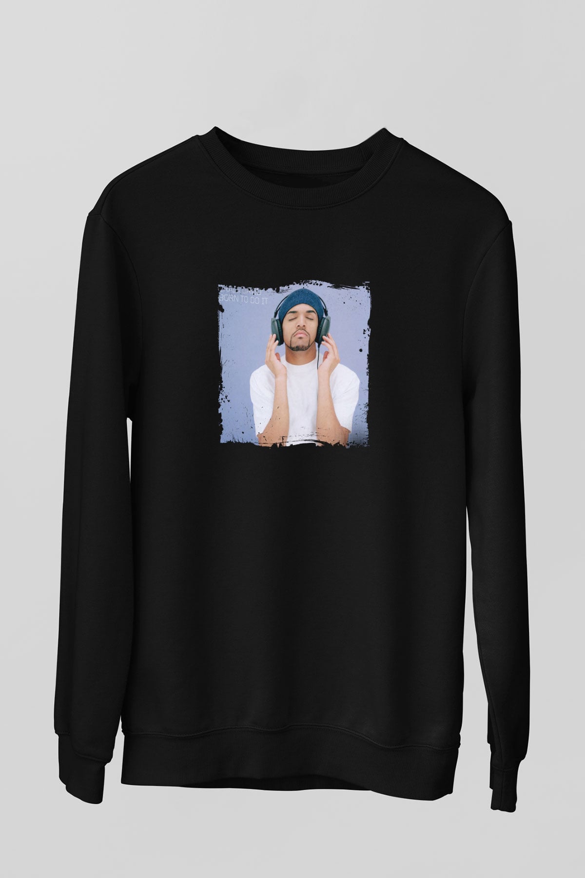 Craig David Baskılı Unisex Siyah Sweatshirt