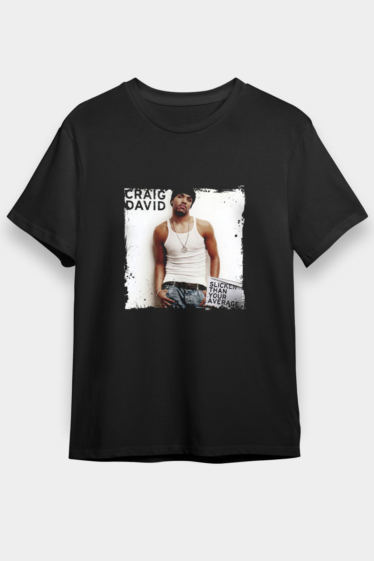 Craig David Baskılı Unisex Siyah Tişört