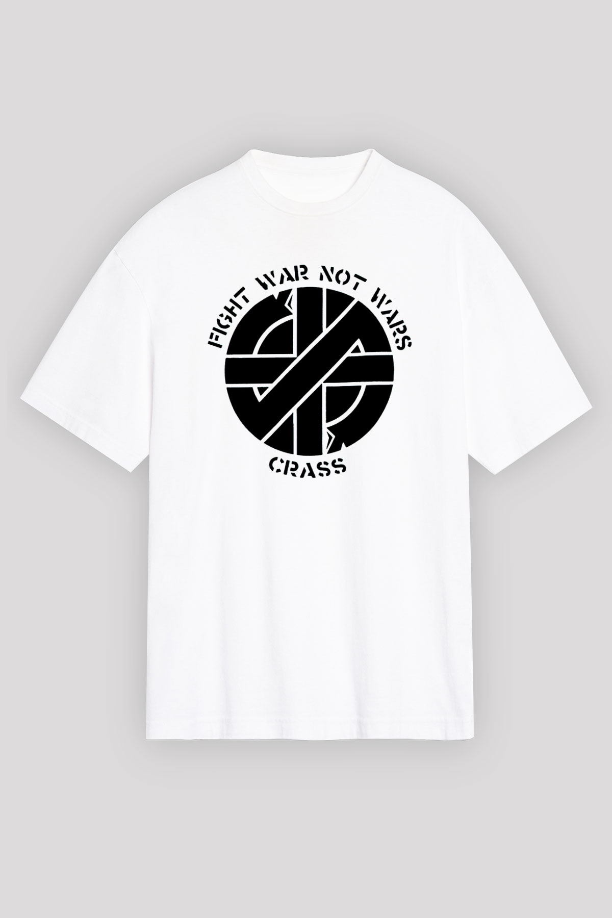 Crass Beyaz Unisex Oversize Tişört T-Shirt