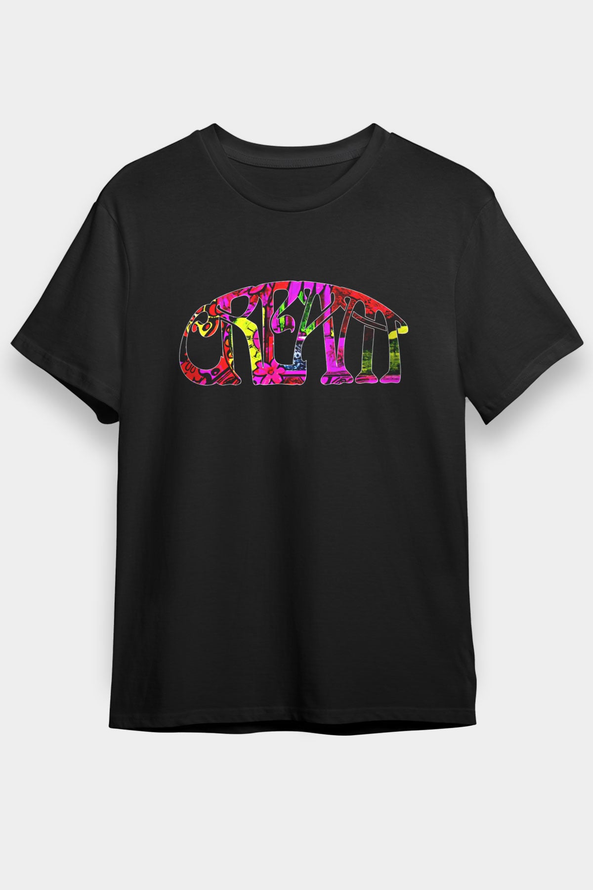 Cream Baskılı Unisex Siyah Tişört - Tshirt