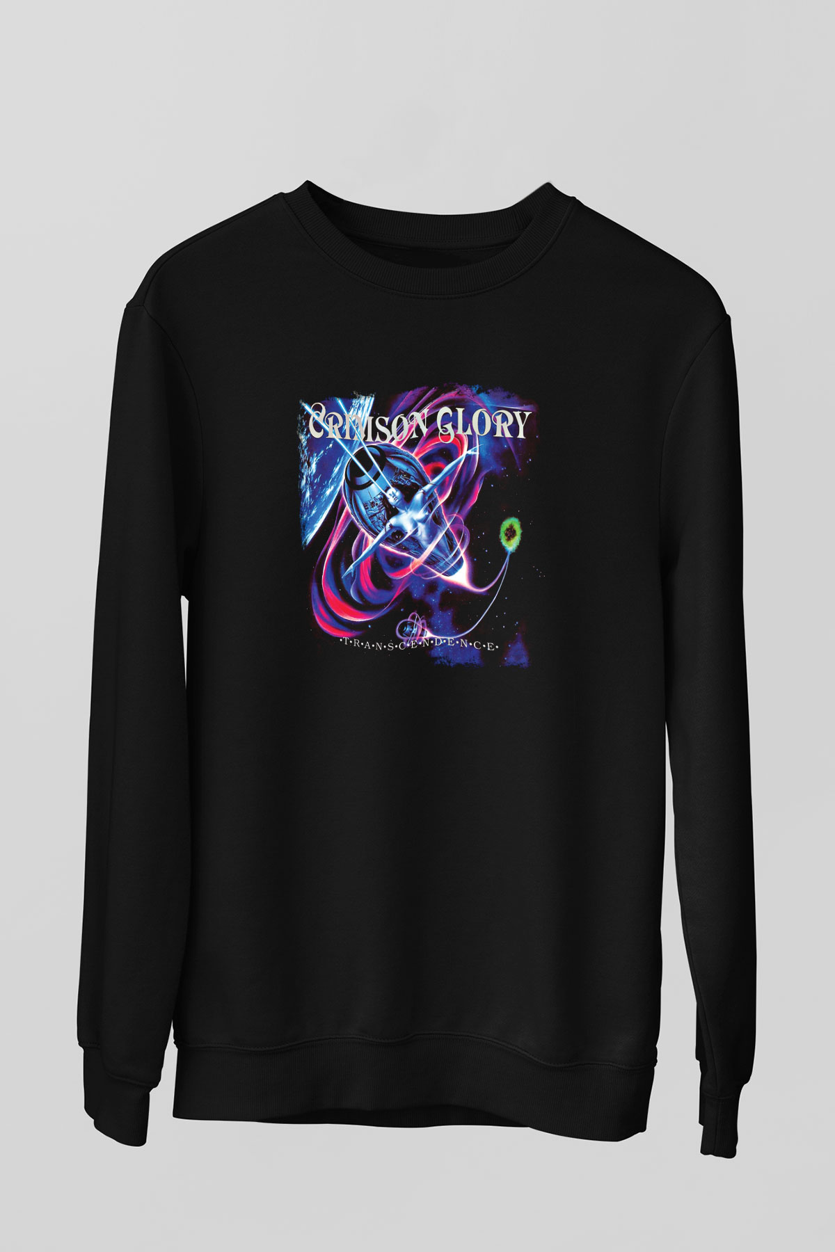 Crimson Glory Baskılı Unisex Siyah Sweatshirt